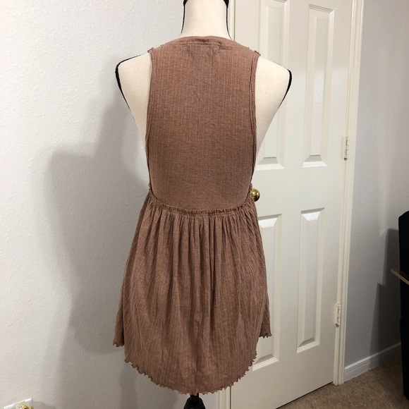 Free People Beach Tank Flare Ruffle Shirt Dress XS - Picture 3 of 7